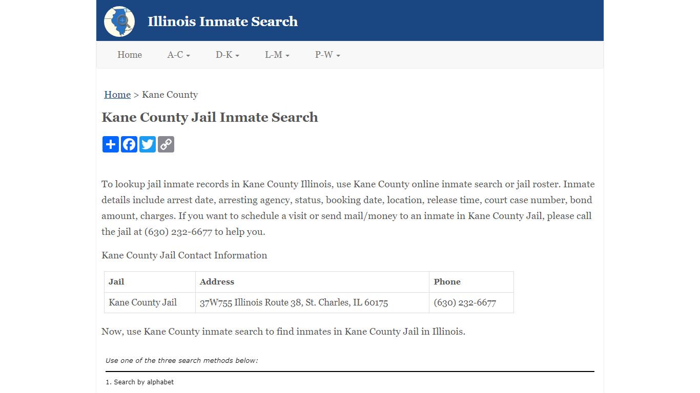 Kane County Jail Inmate Search